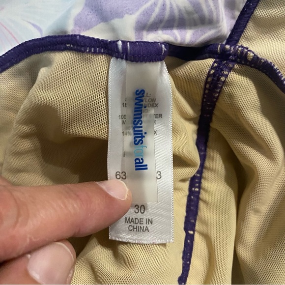 Swimsuits For All Purple Blue Tankini Top Dress - Picture 7 of 7